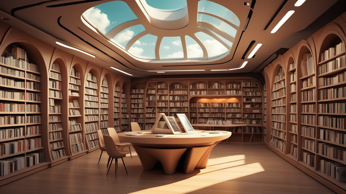 Bookshop futuristisch eBook shop